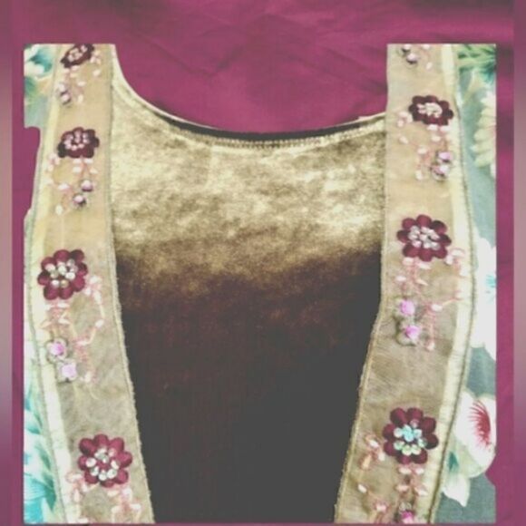 SUSAN GRAVER ESSENTIALS VELVET TOP Women's &  VINTAGE silky/Chiffon/Lace JACKET - Picture 12 of 15